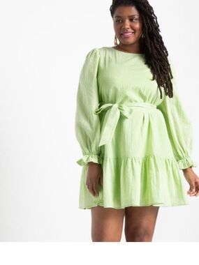 vermont country store denim dress I Love Mini - Medium Wash, Large | Hazel and Olive 3/4 sleeves ZARA LACE TRIM DENIM Color:Ivory Teal group-655